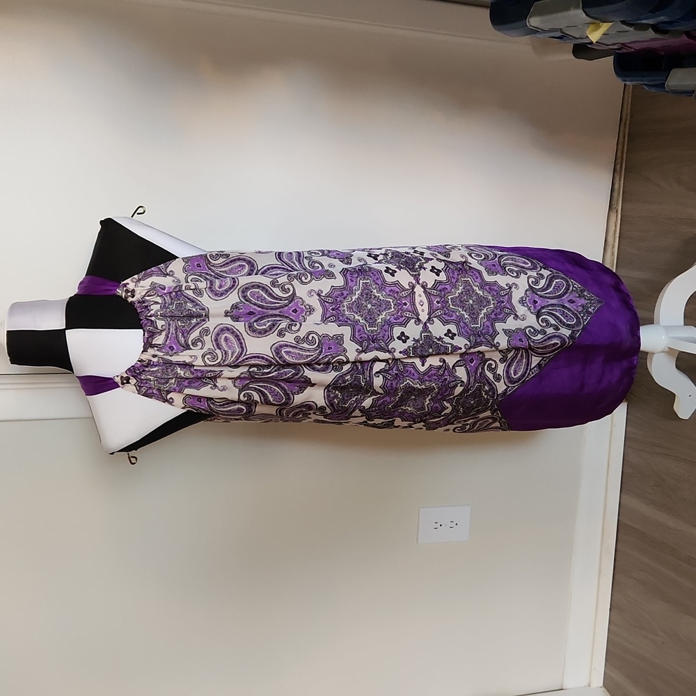 Max Studio Purple Patterned Dress - image 2